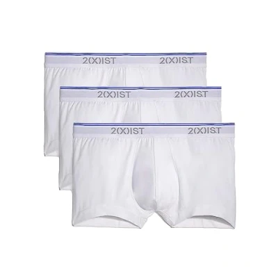 Abbildung von 2(x)ist)IST Mens Cotton Stretch No Show 3 Pack Trunks Underwear, White/White/White, Medium US