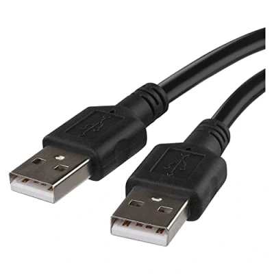 Abbildung von EMOS USB Kabel A auf A, Anschlusskabel Datenaustausch und Synchronisation, 2 m langes Ladekabel 2.0 für Datenübertragung, High Speed 480 Mbit/s, schwarz