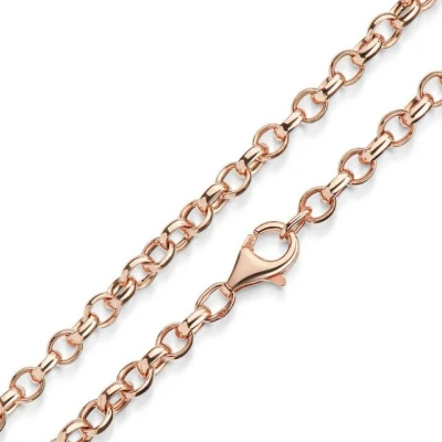 Abbildung von Materia Gliederkette Damen Erbskette Rosegold K60, Echtsilber 925, rosevergoldet