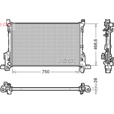 Abbildung von DENSO DRM09175 Kühler, Motorkühlung 750 469 28 OPEL: Vivaro B Combi, Kastenwagen, RENAULT: Trafic 3 Bus