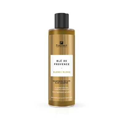 Abbildung von farbauffrischendes Shampoo mit Blondpigmenten für intensive goldene Reflexe in den Haaren Olivenbaumextrakt und hydrolisiertem Keratin, ohne Parabene, Sulfate &amp; Silikone