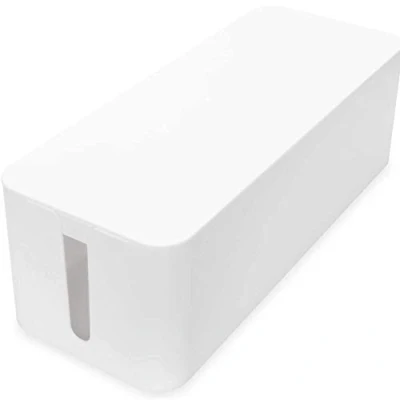 Abbildung von Virone Kabelbox mit Lüftungsschlitzen und Anti Rutsch Boden Größe: 407/134 / 154 mm (Weiß)
