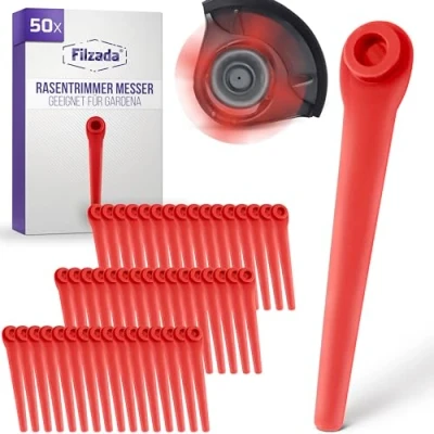 Abbildung von Filzada ® 50x Rasentrimmer Messer geeignet für Gardena Kantenscheider &amp; Trimmer Ersatzmesser Passend