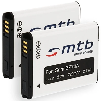 Abbildung von 2X Akku EA BP70A für Samsung PL20, PL80, PL90, PL100... / ST30, ST60... ES80... (Siehe Liste)