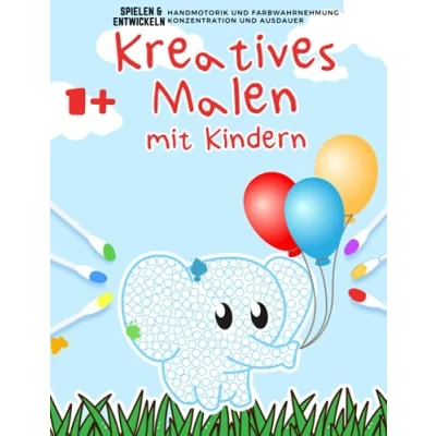 Abbildung von Kreatives Malen mit Kindern: Wattepads und Wattestäbchen Format DIN A4 bunte Gestaltung glänzendes Softcover