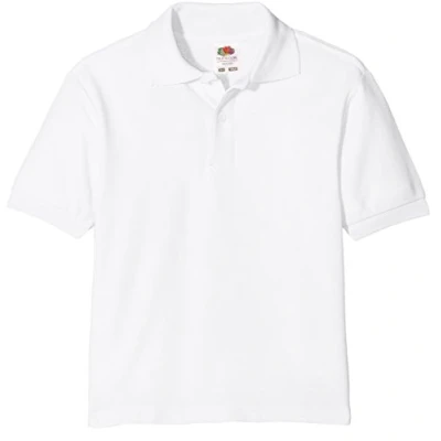 Abbildung von Fruit of the loom Jungen 65/35 Polo Kids Poloshirt, Weiß (White 000), 152 (Herstellergröße: 12 13)