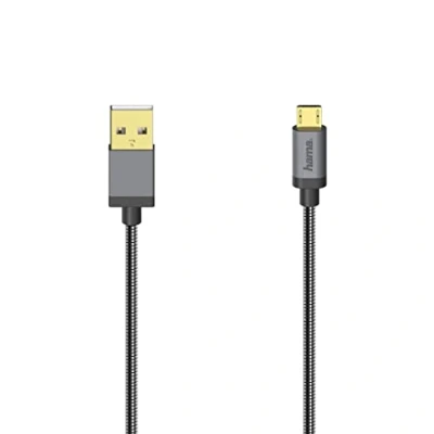 Abbildung von Hama Micro USB Kabel, 2.0, 480 Mbit/s, Metall, 0,75 m