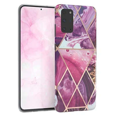 Abbildung von EAZY CASE Handyhülle Silikon mit Kameraschutz kompatibel Samsung Galaxy S20 Plus / 5G, im Marmor Design, Motiv Hülle, Ultra dünn, Slimcover, Silikonhülle, Backcover, Beere