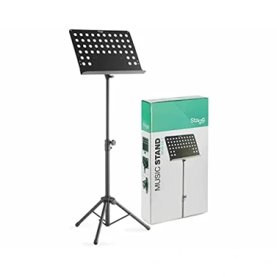 Abbildung von Höhenverstellbares Orchesterpult mit Lochblech Notenauflage (Höhe von 70 bis 110 cm einstellbar)
