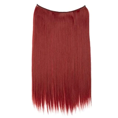 Abbildung von CAISHA 50cm 1 Tresse Extension mit Gummiband Extensions Haarverlängerung Haarteil Glatt Rot E118