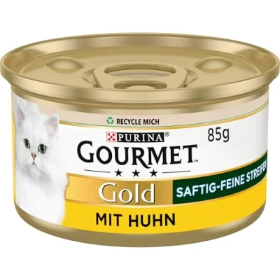 Abbildung von Gourmet Gold Saftig feine Streifen mit Huhn, Katzennassfutter 12x85g Dose