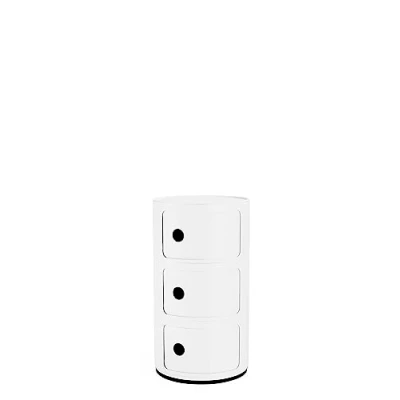 Abbildung von Kartell Componibili Recycled, Container 3 fächer, Mattweiß