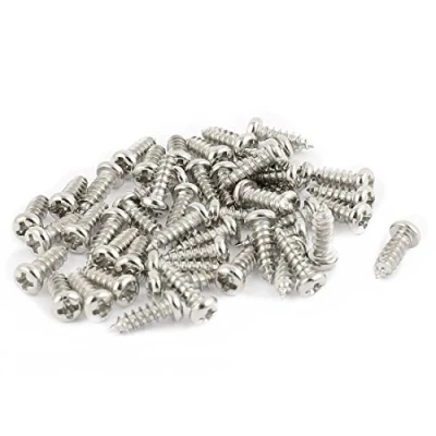 Abbildung von sourcing map 50 Stk M2,5 x 8 mm Edelstahl Kreuzschlitz Pan runden Kopf Selbstschneidende Schrauben de