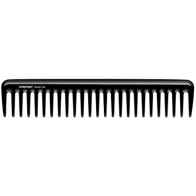 Abbildung von Fripac Ebonit Styling , Entwirrungs und Strähnen Kamm 406 aus Naturkautschuk (antistatisch), für mittellanges langes Haar, besonders Locken, Länge 18,5 cm, gerade Form, grobe Zahnung