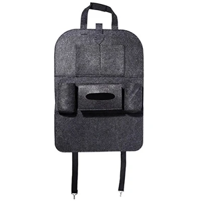 Abbildung von DUBENS Auto Rücksitz Organizer Taschen Rückenlehnenschutz, Große und iPad/Tablet Fach, Autositz Schoner wasserdicht, Kick Matten Schutz in universeller Passform für Kinder (DunkelGrau)