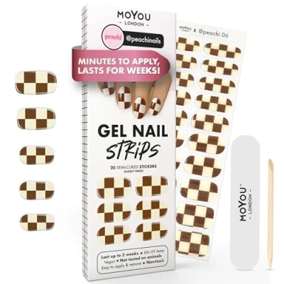 Abbildung von MOYOU LONDON Halbgehärtete UV Gel Strips 20 Stück Nagelfolien Härtend für Maniküre in Salonqualität PeachI 06