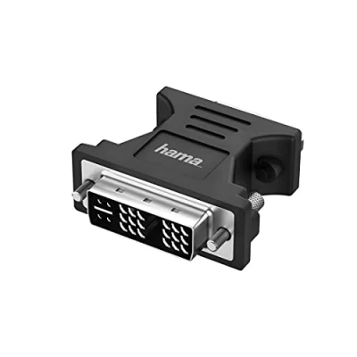 Abbildung von Hama DVI auf HDMI Adapter (Monitoradapter 4K Ultra HD, Kompaktadapter Stecker Kupplung, Video für PC, Notebook zum Anschluss an Monitor, TV, Beamer)
