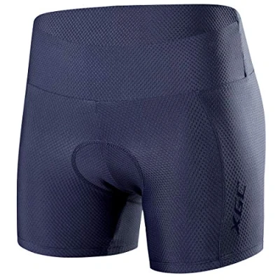 Abbildung von XGC Damen Radunterhose Radsportshorts Fahrradhosen mit elastische atmungsaktive 4D Gel Sitzpolster Einer hohen Dichte (M, Grey (6017))