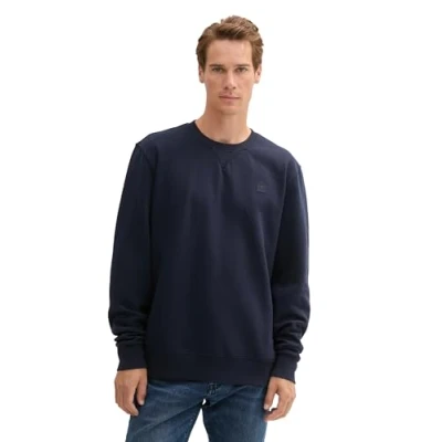Abbildung von TOM Tailor MIT LOGO Badge Sweatshirt, Herren, Größe: Medium, Sky captain blue