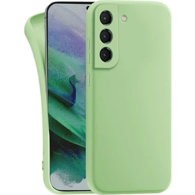 Abbildung von MyGadget Hülle für Samsung Galaxy S21 FE robuste Silikon Schutzhülle TPU Case Slim Silikonhülle Back Cover Kratzfest Handyhülle Matt Grün