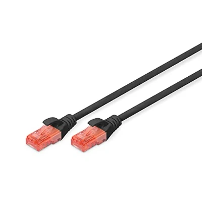 Abbildung von DIGITUS LAN Kabel Cat 6 2m RJ45 Netzwerkkabel UTP Ungeschirmt Kompatibel zu 6A &amp; 5e Schwarz