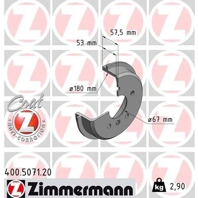 Abbildung von Bremstrommel ZIMMERMANN 400.5071.20