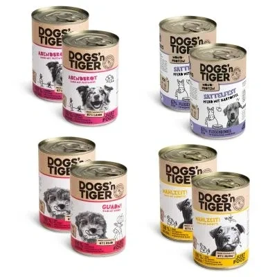 Abbildung von Adult Hundefutter, Nassfutter, Getreidefrei, Mixpaket Sensibelchen, Rind, Lamm, Huhn &amp; Pferd, 8tlg Set