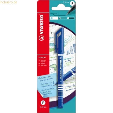 Abbildung von Fineliner mit gefederter Spitze STABILO SENSOR F fein Einzelstift blau