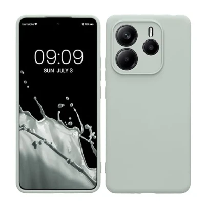 Abbildung von kwmobile Handyhülle kompatibel mit Xiaomi Redmi Note 14 5G Hülle Handy Case aus weichem Silikon in Cool Mint