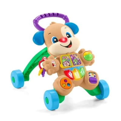 Abbildung von Fisher Price Lachen und Lernen Lauflernhilfe für erste Schritte, mit Lichtern Geräuschen, Lernspielzeug Babys + 6 Monate, spanische Version Portugiesisch Italienisch