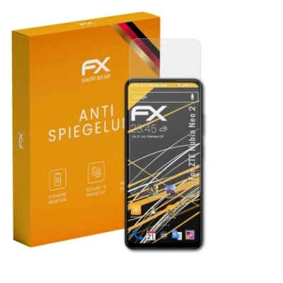 Abbildung von atFoliX Panzerfolie kompatibel mit ZTE Nubia Neo 2 Schutzfolie, entspiegelnde und stoßdämpfende FX Folie (3X)