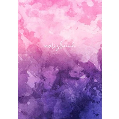 Abbildung von BLANKO NOTIZBUCH DIN A5: Journal zum Selbstgestalten oder als Zeichenbuch, Skizzenbuch, Blankobuch, Malbuch 100 Seiten leer Weißes Papier Aquarell Lila Pink