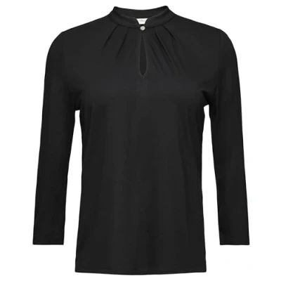 Abbildung von s.Oliver Black Label MET 3/4MOUWEN VAN EEN Langarmshirt, Damen, Größe: 38, Schwarz