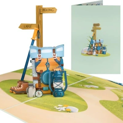 Abbildung von Sweetpopup® 3D Pop Up Karte Wandern Wanderurlaub Wanderreise Bergsteigen Urlaub in den Bergen Geburtstagskarte Glückwunschkarte Geschenkidee Gutschein Klappkarte Wandern, 070