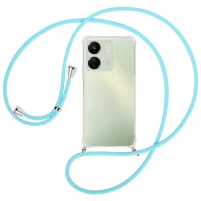 Abbildung von mtb more energy® Handykette kompatibel mit Xiaomi Redmi 13C, Poco C65 Himmelblau Smartphone Hülle zum Umhängen Anti Shock Full TPU Case