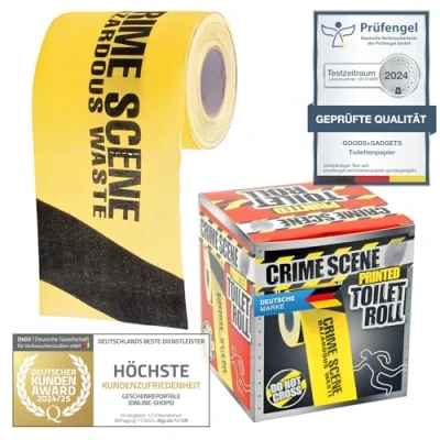 Abbildung von Goods+Gadgets Papierdekoration Lustiges Toilettenpapier Crime Scene Aufdruck, Aufdruck Absperrband