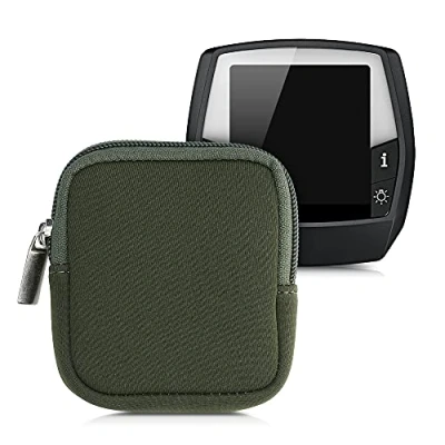 Abbildung von kwmobile Tasche kompatibel mit Bosch Intuvia E Bike Computer Neopren Hülle Schutztasche Dunkelgrün