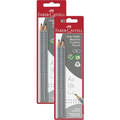 Abbildung von Faber Castell 111992 Bleistift Jumbo Grip HB (2er Pack,2 Packungen) (Jumbo B, Jumbo, 4 stück (1er Pack))