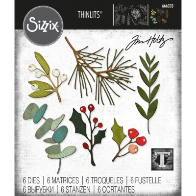 Abbildung von Sizzix Thinlits Stanzformenset Festive Gatherings, 6er Pack von Tim Holtz 666333 Hauchdünne Stanzformen aus Metall für Scrapbooking, Prägen, Journaling, Kunststoffpapier, Versammlungen, One Size