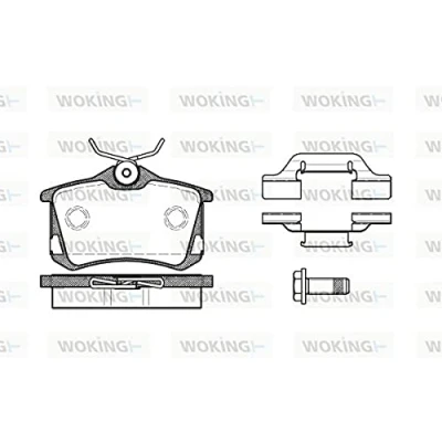 Abbildung von ROADHOUSE 2263.50 Bremsbelagsatz Hinterachse mit Schrauben, Klebefolie Zubehör, Feder VOLKSWAGEN: GOLF 4 Schrägheck, 6