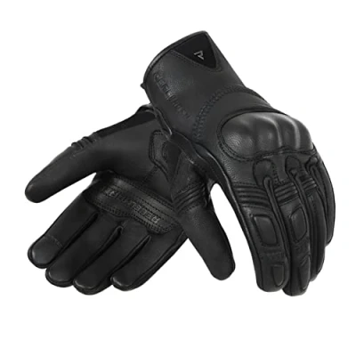 Abbildung von REBELHORN Thug II Lady Motorradhandschuhe Damen Ziegenleder SAS TEC Paneele zur Absorption von Schlag Atmungsaktives Futter Unterstützung für Touchscreens