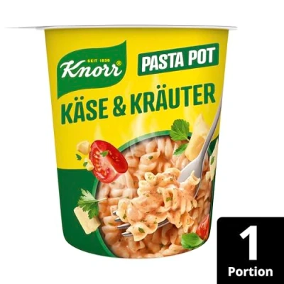 Abbildung von Knorr Pasta Snack Pot Käse &amp; Kräuter leckere Instant Nudeln fertig in nur 5 Minuten 8 x 59 g