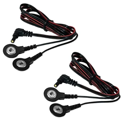 Abbildung von Axion Elektrodenpads TENS EMS Geräte Anschlusskabel, Set 2 St.,mit 3.5mm Druckknopfanschluss