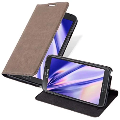 Abbildung von Cadorabo Hülle kompatibel mit Samsung Galaxy Note 3 NEO aus Premium Kunst Leder Flip Klappbare Stoßfeste Magnetische [Standfunktion] [Kartenfächern] Cover für Tasche in Braun