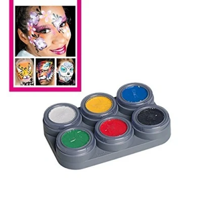 Abbildung von Grimas Water Make up Palette Theaterschminke Kinderschminke 6 Farben Schminkanleitungen