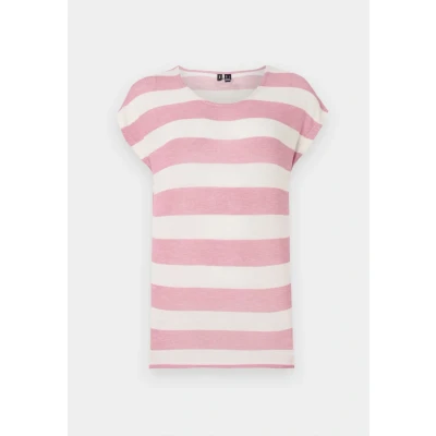 Abbildung von Vero Moda Vmwide Stripe Tshirt print, Damen, Größe: Medium, Nostalgia rose/snow white