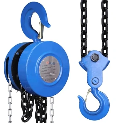 Abbildung von Pallit Flaschenzug 5000 kg Tragkraft CHAIN L Kettenzug mit 2,5 m langer Stahlkette Robuster Seilzug 360 drehbarer Haken, Mechanischer Lastbremse und Rücklaufsperre Kettenflaschenzug