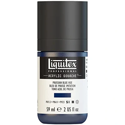 Abbildung von Liquitex 2059320 &#039;Liquitex Professional Acrylic Gouache, Acrylfarbe mit Gouache Eigenschaften, Lichtecht, wasserfest, 59ml Dosier Flasche Preussischblau Imit.