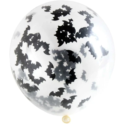 Abbildung von Luftballons mit Fledermauskonfetti 4 Stück