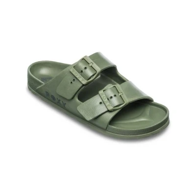 Abbildung von Roxy Kattie Pantolette flach, Damen, Größe: 38, Oil green Textil